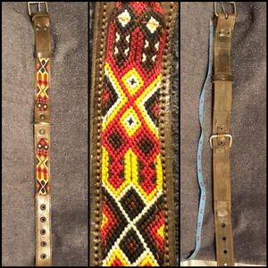 Leather And Macrame Dog Collar